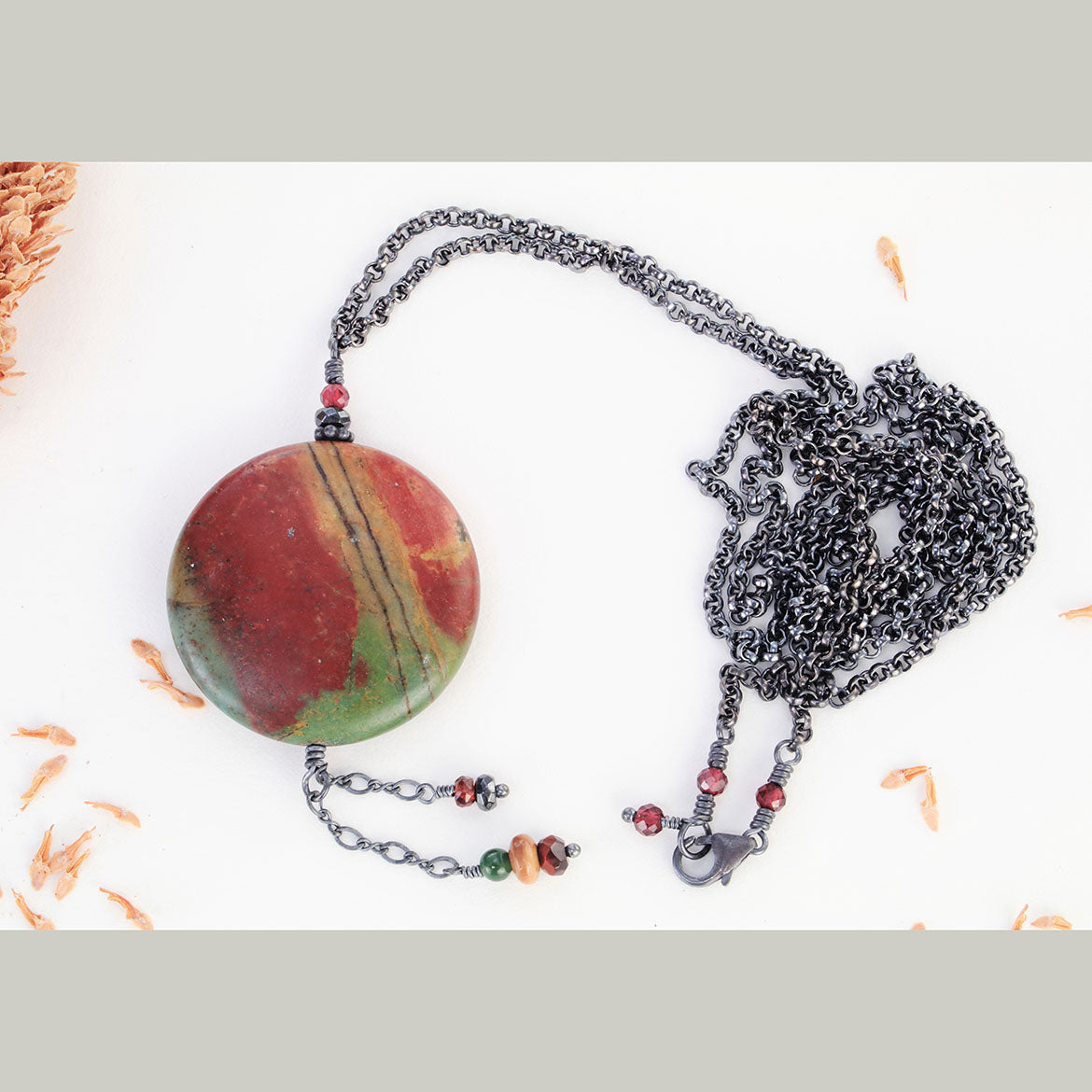 Long Picture Jasper Necklace