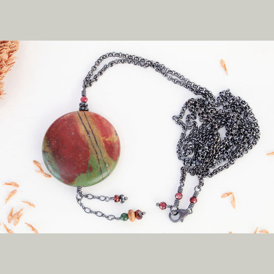 Long Picture Jasper Necklace