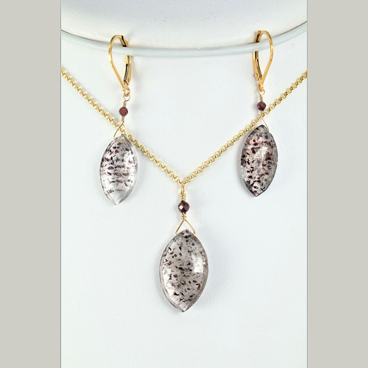 Unique Rutilated Quartz with Garnets