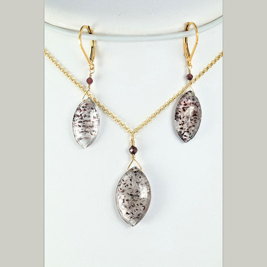 Unique Rutilated Quartz with Garnets