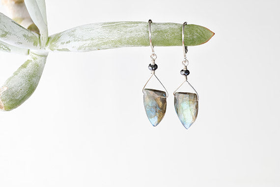 Labradorite and Marcasite Earrings