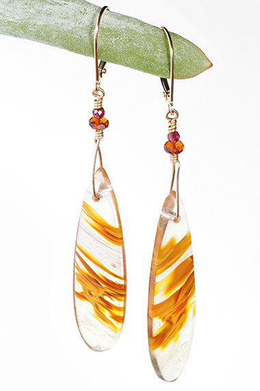 Golden Red Quartz Earrings