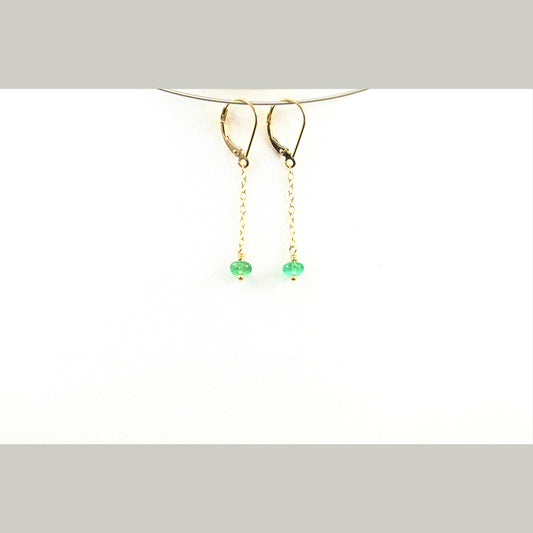 Colombian Emerald Simple Drop Earrings