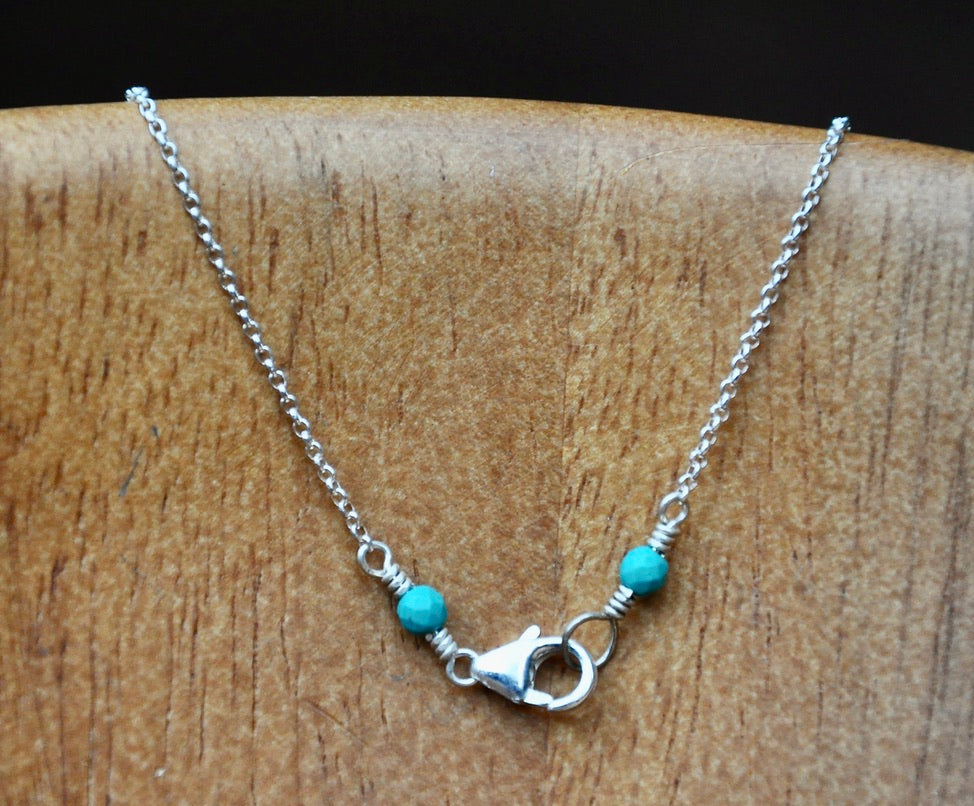 Family of 5 Small Puka Shells on Sterling Silver Chain