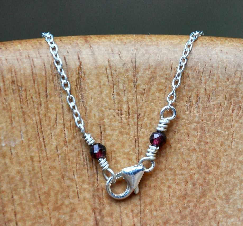 Family of 3 Puka Shells Strung on Sterling Silver Chain