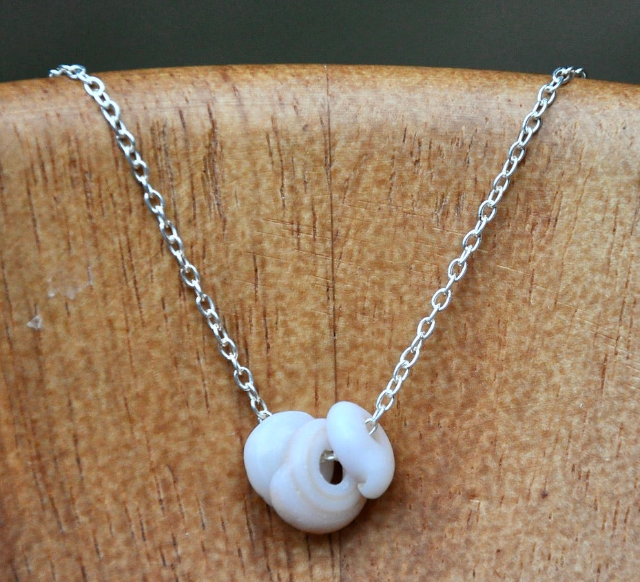 Family of 3 Puka Shells Strung on Sterling Silver Chain