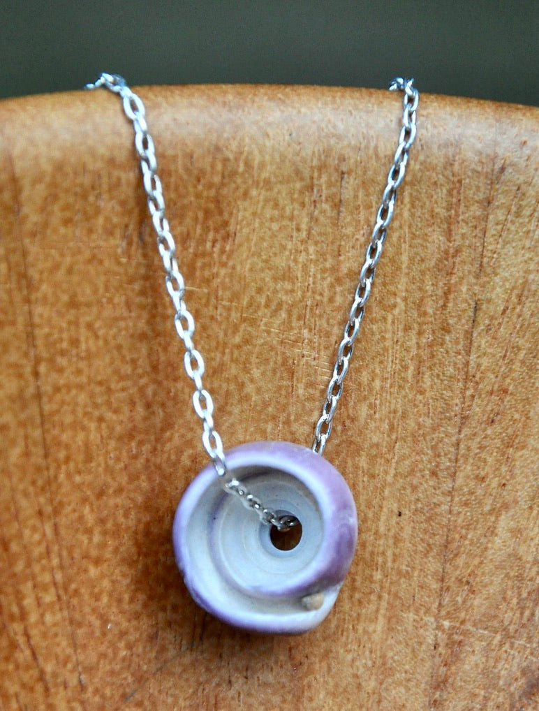 Natural Hawaiian Cowery Shell on Sterling Silver Chain