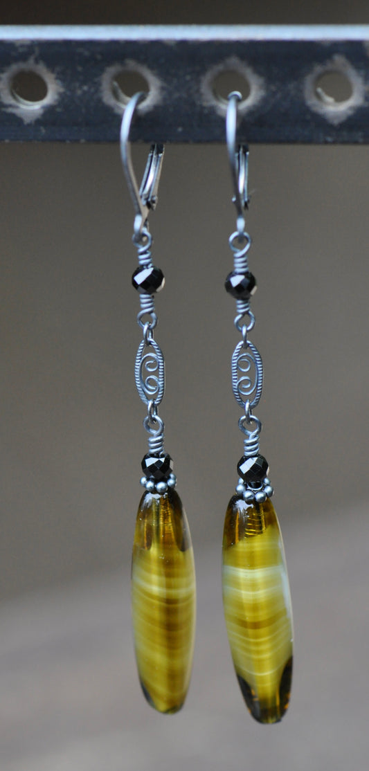 Vintage Glass Long Earrings
