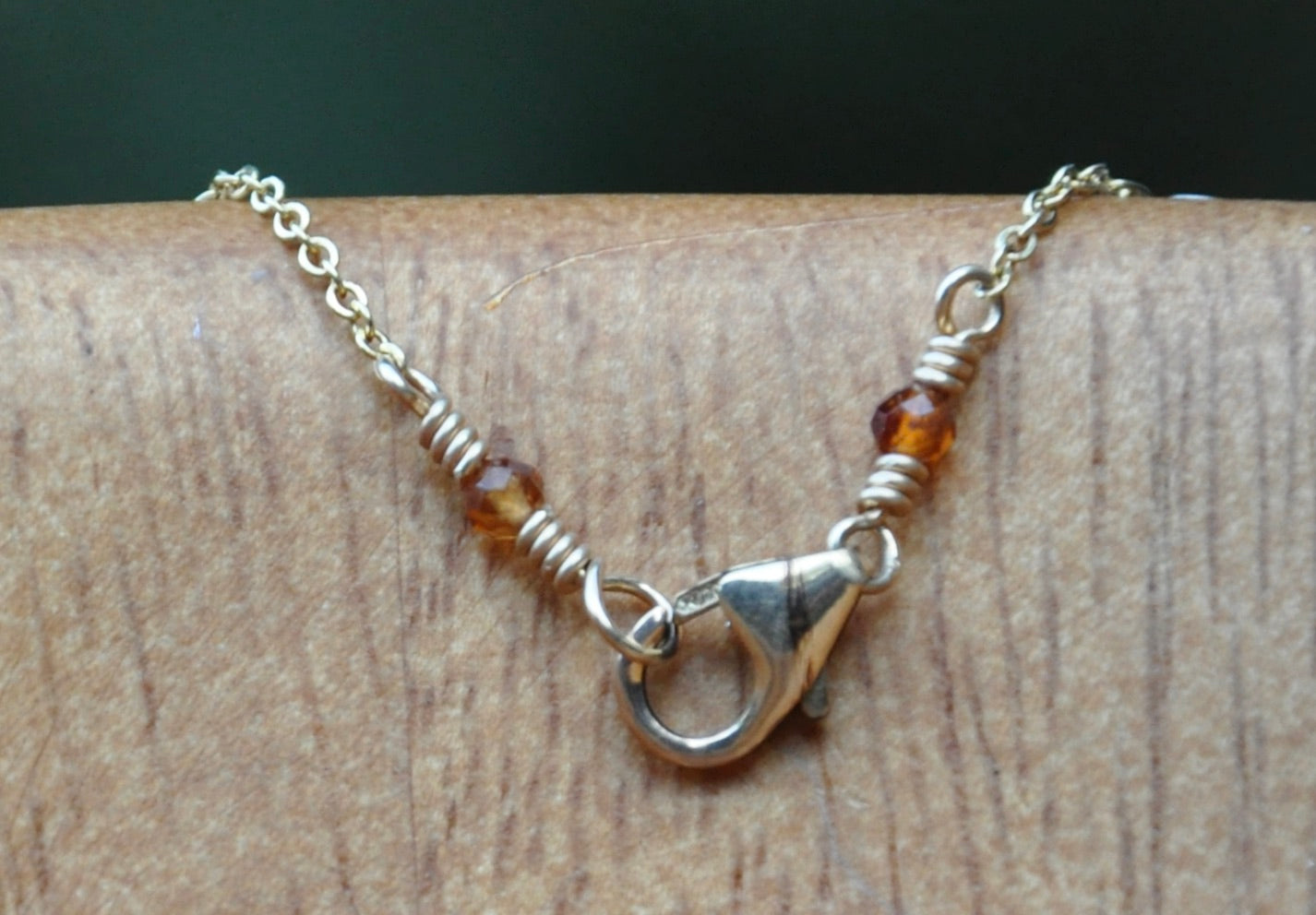 Family of 6 Genuine Hawaiian Puka Shells with Brandy Citrine on Gold Filled Chain