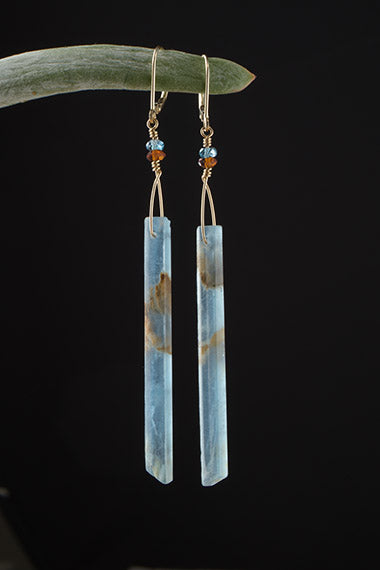 Blue Lemurian Calcite Earrings