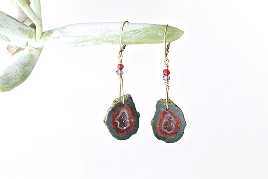 Naturally Colorful Geode Earrings