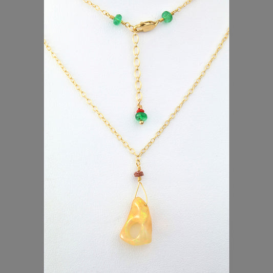 Yellow Rock on Gold Chain