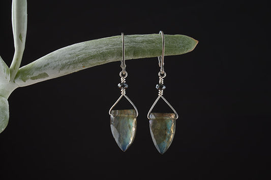 Labradorite and Marcasite Earrings