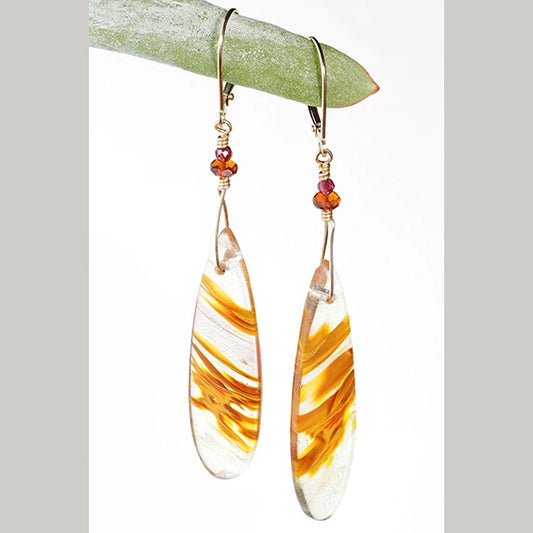 Golden Red Quartz Earrings