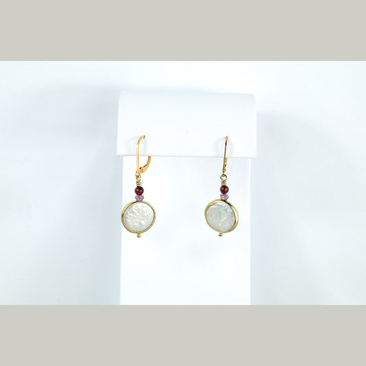 Coin Freshwater Pearl Earrings