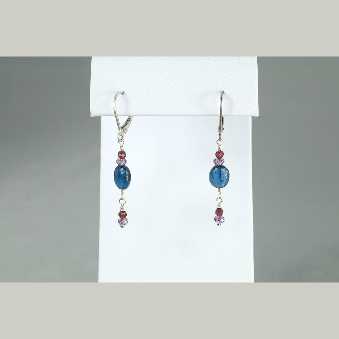 Kyanite, Garnet and Iolite Earrings