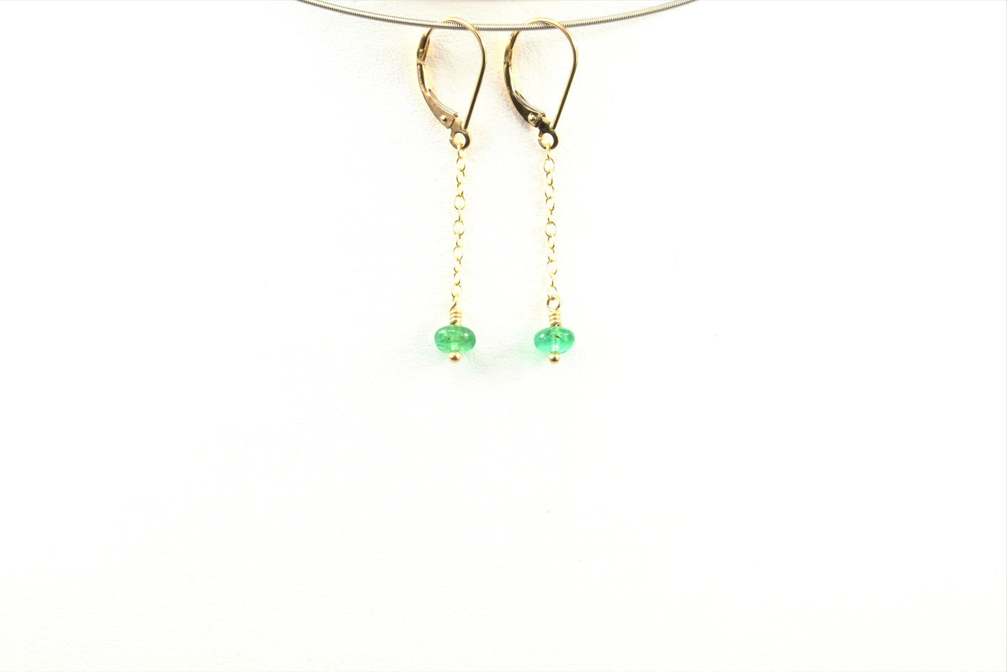 Colombian Emerald Simple Drop Earrings