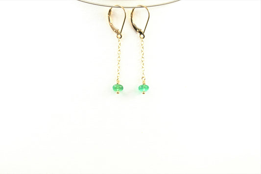 Colombian Emerald Simple Drop Earrings