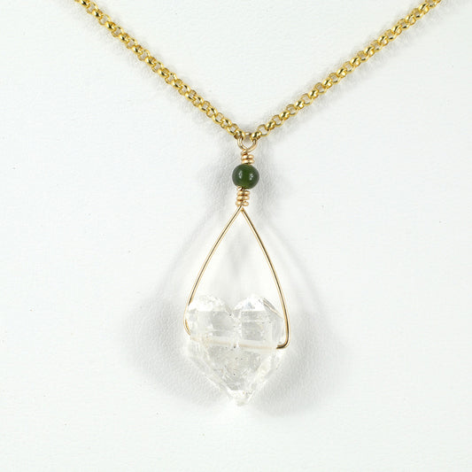 Natural Herkimer Diamond Heart Necklace