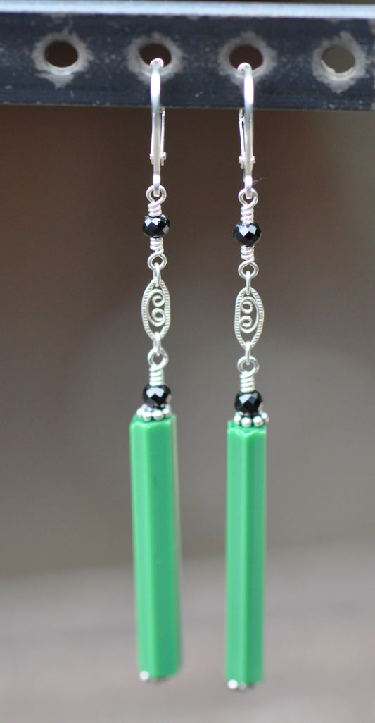 Vintage Long Italian Glass Bead Earrings